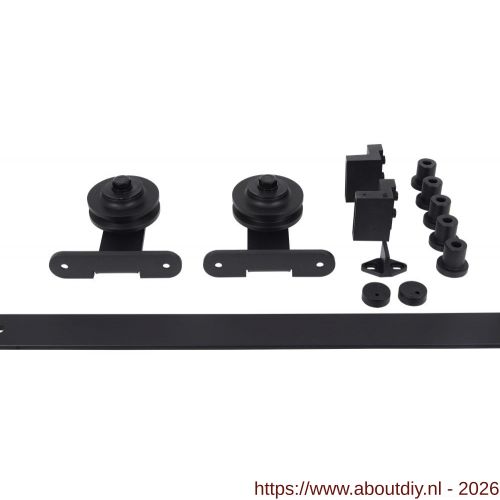 Henderson R80T/30 schuifdeurbeslag Rustic verpakte set 100 kg zwart 3000 mm - A20301171 - afbeelding 1
