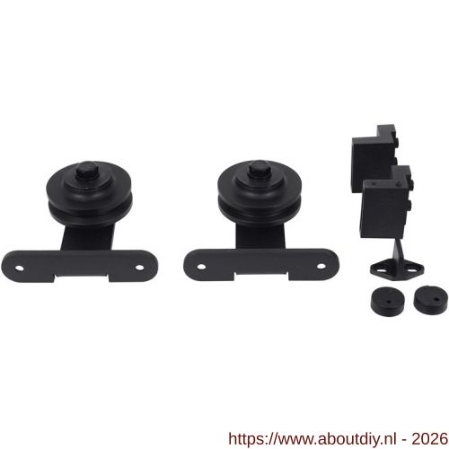 Henderson R80T schuifdeurbeslag Rustic deurpakket 100 kg zwart - A20301172 - afbeelding 1