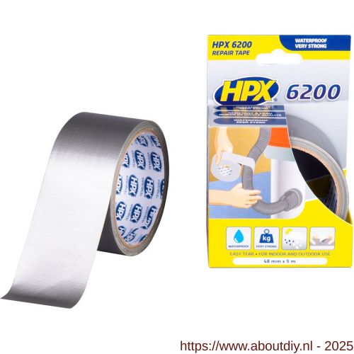 HPX Pantser reparatie tape zilver 48 mm x 5 m - A51700244 - afbeelding 1
