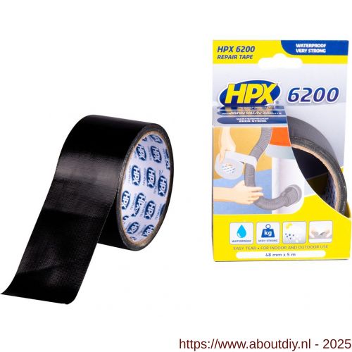 HPX Pantser reparatie tape zwart 48 mm x 5 m - A51700243 - afbeelding 1