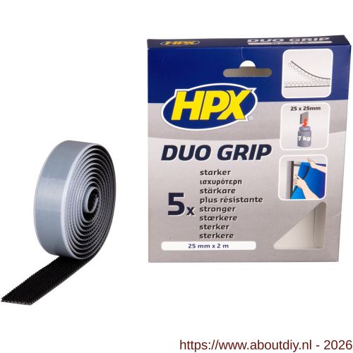 HPX Duo Grip klikband zwart 25 mm x 2 m - A51700116 - afbeelding 1