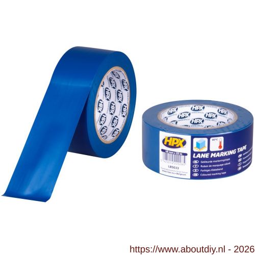 HPX zelfklevende belijning markeringstape blauw 48 mm x 33 m - A51700045 - afbeelding 1