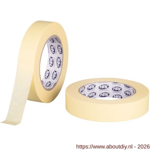 HPX Masking afplaktape 100 graden C beige 25 mm x 50 m - A51700018 - afbeelding 1