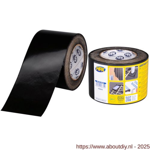 HPX Airtight UV-bestendige PE polyethyleen tape zwart 90 mm x 25 m - A51700211 - afbeelding 1