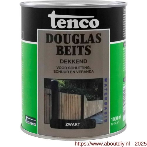 Tenco Douglasbeits dekkend zwart 1 L blik - A40710398 - afbeelding 1