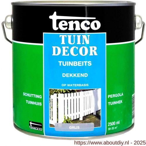 Tenco Tuindecor beits dekkend grijs 2,5 L blik - A40710417 - afbeelding 1