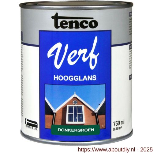 TencoVerf lakverf dekkend hoogglans donkergroen 0,75 L blik - A40710351 - afbeelding 1