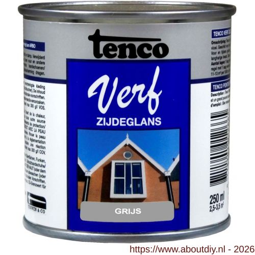 TencoVerf lakverf dekkend zijdeglans grijs 0,25 L blik - A40710362 - afbeelding 1