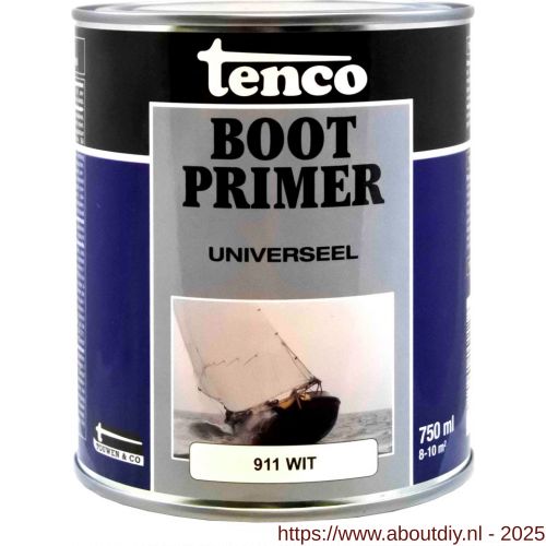 Tenco Bootprimer grondverf dekkend 911 wit 0,75 L blik - A40710039 - afbeelding 1