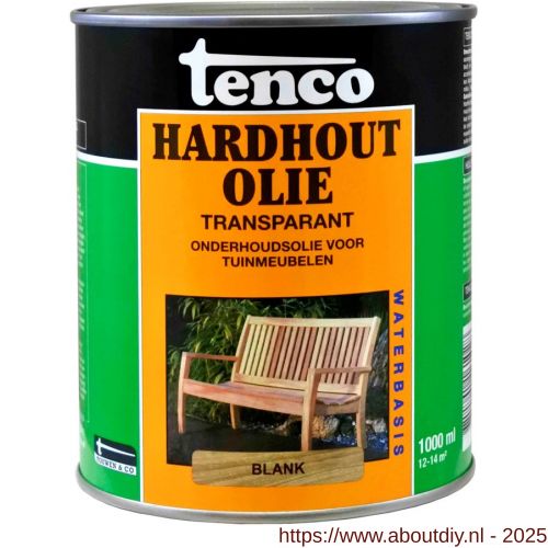 Tenco Hardhoutolie meubelolie waterbasis blank 1 L blik - A40710302 - afbeelding 1