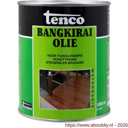Tenco Bangkirai hardhoutolie waterbasis blank 1 L blik - A40710298 - afbeelding 1