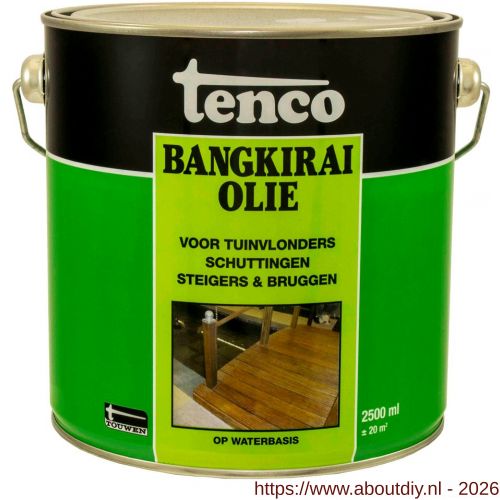 Tenco Bangkirai hardhoutolie waterbasis blank 2,5 L blik - A40710299 - afbeelding 1