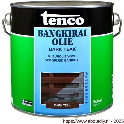 Tenco Bangkirai hardhoutolie waterbasis dark teak 2,5 L blik - A40710301 - afbeelding 1