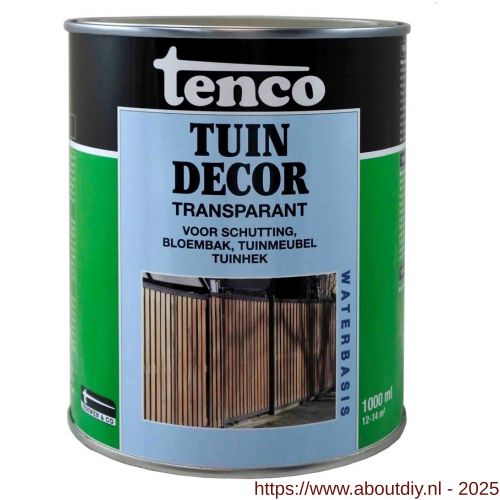 Tenco Tuindecor tuinbeits transparant antraciet 1 L blik - A40710432 - afbeelding 1