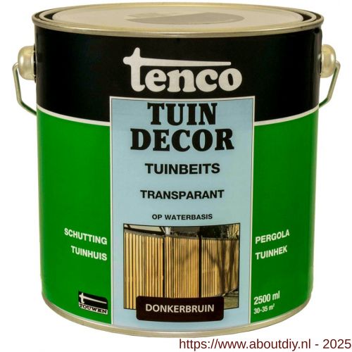 Tenco Tuindecor tuinbeits transparant donkerbruin 2,5 L blik - A40710437 - afbeelding 1