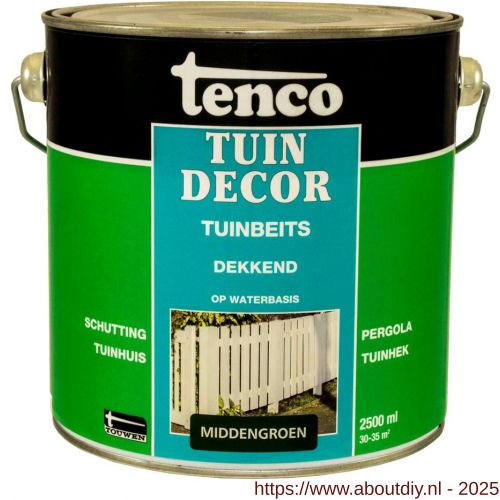 Tenco Tuindecor beits dekkend middengroen 2,5 L blik - A40710405 - afbeelding 1