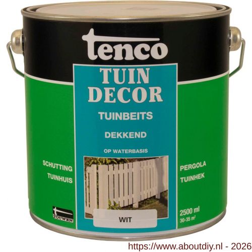 Tenco Tuindecor beits dekkend wit 2,5 L blik - A40710409 - afbeelding 1
