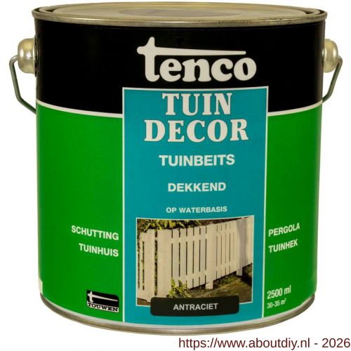 Tenco Tuindecor beits dekkend antraciet 2,5 L blik - A40710419 - afbeelding 1