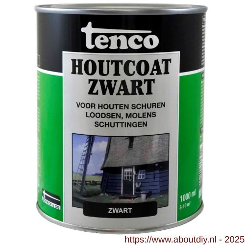 Tenco Houtcoat houtcoating teervrij zwart 1 L blik L - A40710158 - afbeelding 1