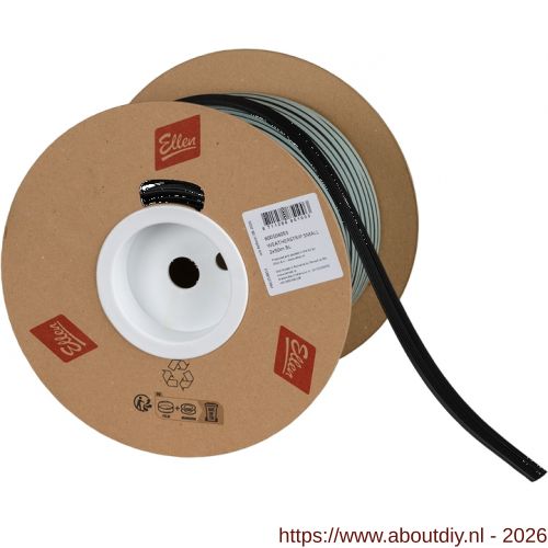 Ellen inbouwprofiel tochtband kunststof zelfklevend Weatherstrip Small kleine kier zwart 2x50 m - A51010223 - afbeelding 1