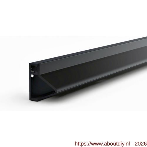 Ellen inbouwprofiel tochtband aluminium voor 6 mm afbouwspeling AIB 3N XL zwart 230 cm - A51010401 - afbeelding 1