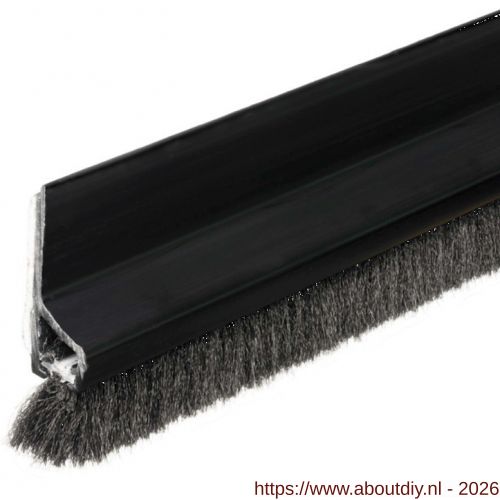Ellen dorpelprofiel met borstel kunststof zelfklevend Comfort zwart 100 cm - A51010363 - afbeelding 1