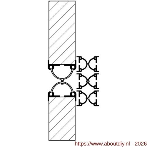 Ellen tochtwering deurnaaldprofiel DNP aluminium 250 cm naturel geanodiseerd - A51010287 - afbeelding 1