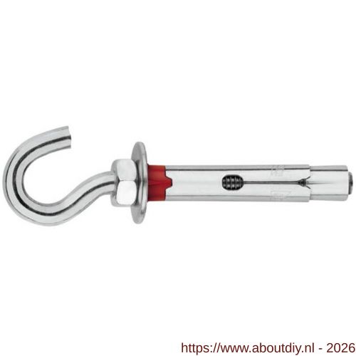 Index CH-GA krachtkeilanker met haakbout M6x45 mm diameter 8 mm verzinkt zak - A40900512 - afbeelding 1