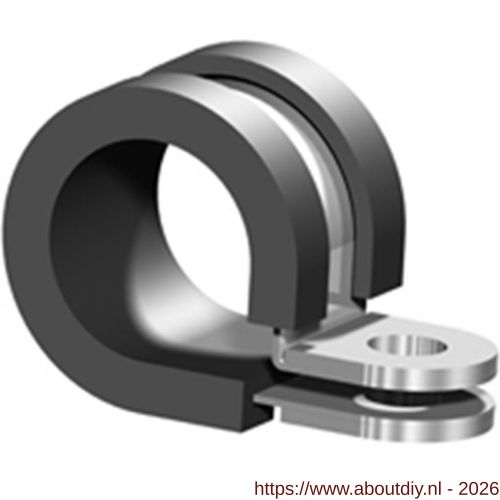 Norma leidingklem met rubber RSGU 1 DIN 3016 38/15 mm W1 staal verzinkt - A11550866 - afbeelding 1