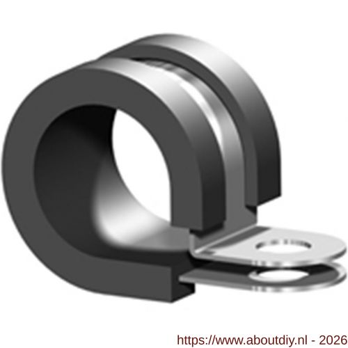 Aba leidingklem met rubber 302 SMS 6 mm staal verzinkt - A11550742 - afbeelding 1