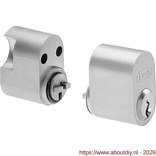 Evva binnenzijde Zweedse cilinder EPS 35x20 mm stiftsleutel conventioneel plan messing vernikkeld - A22100549 - afbeelding 1