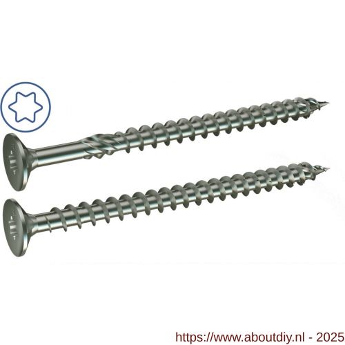 SilverMate 814 spaanplaatschroef platkop 3.0x45 mm Torx TX 10 staal gehard verzinkt - A50001970 - afbeelding 1