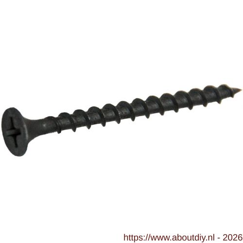 QZ 832 snelbouwschroef grove draad type C trompetkop 3.9x45 mm Phillips PH 2 staal gehard gefosfateerd zwart - A50001964 - afbeelding 1