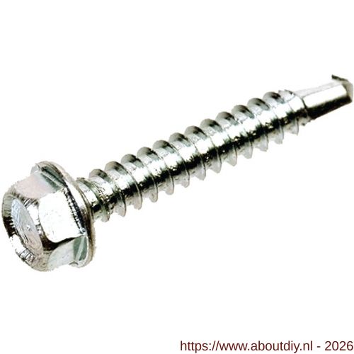 QZ 845 zelfborende schroef zeskant DIN 7504K USA 6.3x63 mm SW 3/8 inch staal gehard verzinkt - A50000119 - afbeelding 1