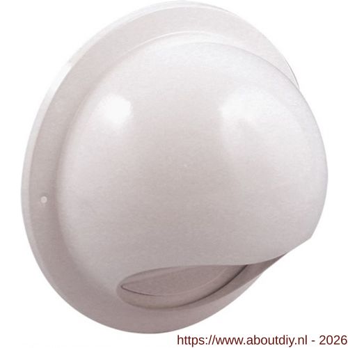 Nedco ventilatie buitenrooster bol model diameter 100 mm RVS wit RAL 9010 - A24001341 - afbeelding 1