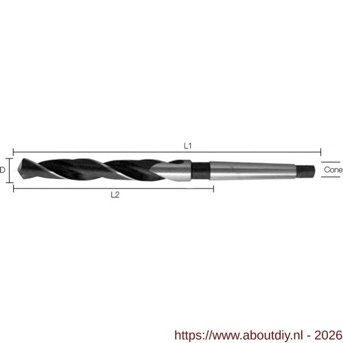 Labor AN904800 metaalboor DIN 345 HSS-G geslepen MK4 48.0x220/369 mm koker - A50301031 - afbeelding 1