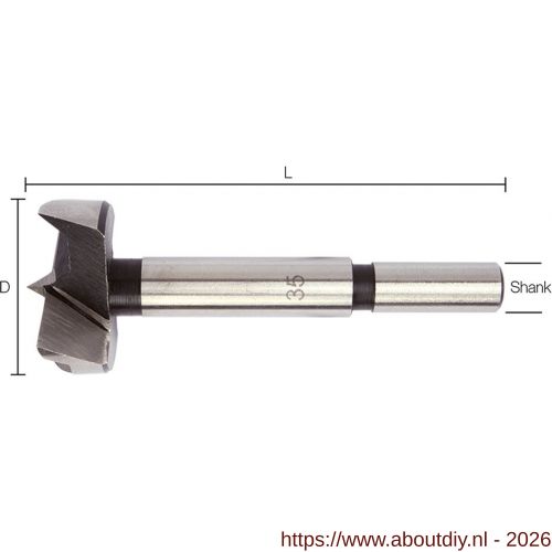Labor FO002400 Forstner bit volgens DIN 7483 open kop 24.0x90 mm koker - A50304532 - afbeelding 1