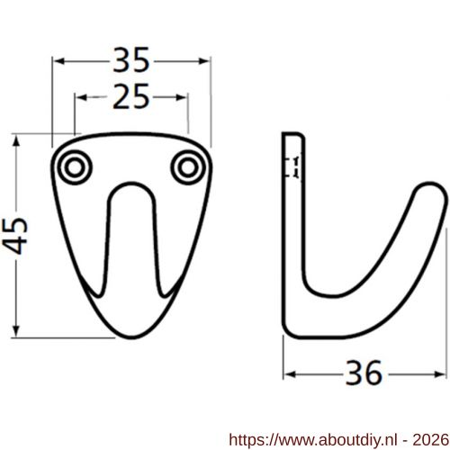 Hermeta 0551 handdoekhaak zwart - A20101535 - afbeelding 1