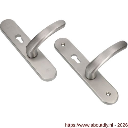 Ami VHB 250/50/1-378 senioren veiligheids Rotaveer kruk-kruk langschildgarnituur SKG** Archi Design ovaal omkeer VHB deurkruk 378 Rota 250/50/1 profielcilinder PC 72 omkeer Irox deurdikte 38-42 mm - A10900881 - afbeelding 1