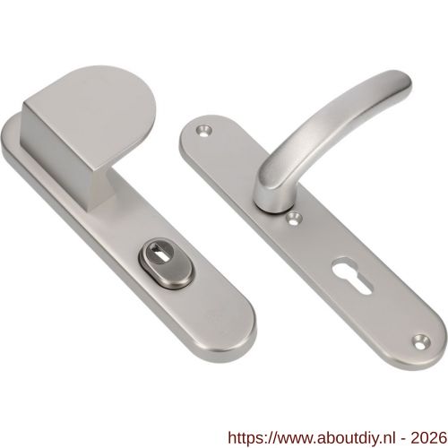 Ami VHB 250/15-90/83-378 KT veiligheids Rotaveer duwer-kruk langschildgarnituur SKG*** kerntrekbeveiliging ovaal VHB 250/50/15 kerntrek KT 92 deurduwer 90/83 rechts en deurkruk 378 Rota profielcilinder PC 92 F1 deurdikte 38-42 - A10901099 - afbeelding 1