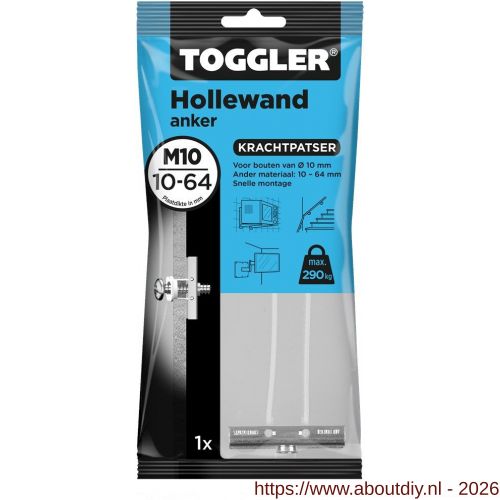 Toggler M10-1 hollewandanker M10 zak 1 stuks plaatdikte 10-64 mm - A32650032 - afbeelding 1