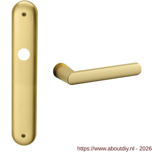 Mandelli1953 1300R blind Zante deurkruk gatdeel op langschild 238x40 mm blind rechtswijzend mat messing - A21015464 - afbeelding 1