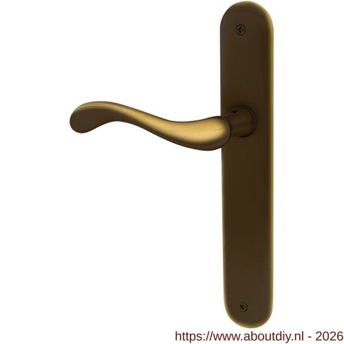 Mandelli1953 450L PC72 Ande deurkruk gatdeel op langschild 238x40 mm PC72 linkswijzend mat brons - A21016180 - afbeelding 1