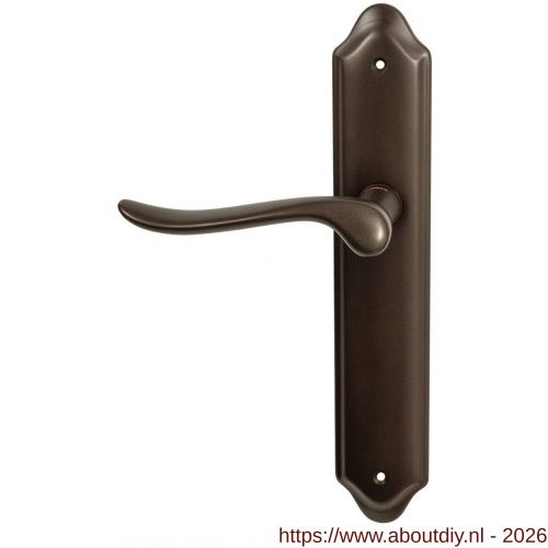 Mandelli1953 690L PC85 Rondo deurkruk gatdeel op langschild 260x47 mm PC85 linkswijzend antiek brons - A21013533 - afbeelding 1