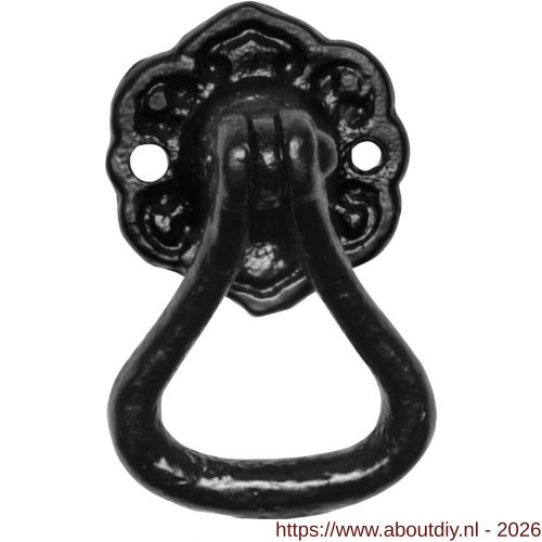 Kirkpatrick KP1013 ladering 35x30 mm op rozet 35 mm smeedijzer zwart - A21005317 - afbeelding 1