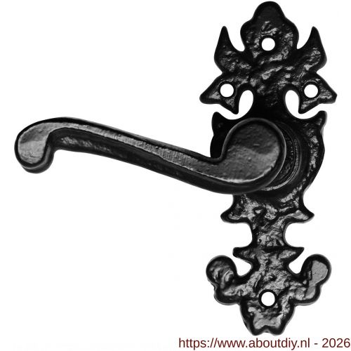 Kirkpatrick KP2434L deurkruk gatdeel op rozet 135x55 mm linkswijzend smeedijzer zwart - A21000404 - afbeelding 1