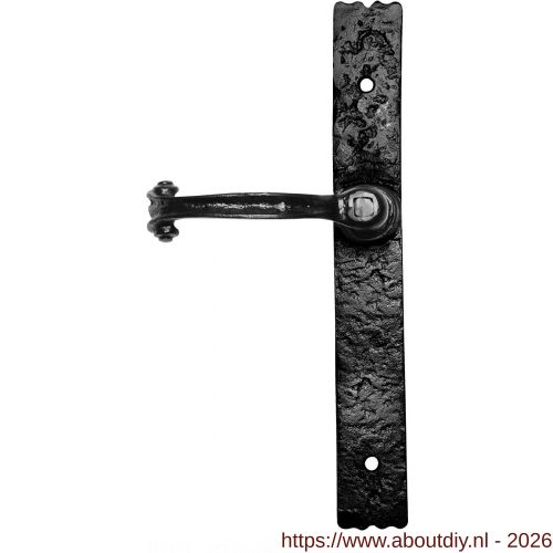Kirkpatrick KP2459L PC72 deurkruk gatdeel op schild 266x38 mm BB56 linkswijzend smeedijzer zwart - A21006021 - afbeelding 1