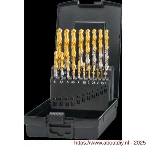 Phantom 19.138 HSS set spiraalboren DIN 338 TiN-tip met drievlaks schacht (handgebruik) 11.441 1-10x0‚5 mm - A40526370 - afbeelding 1