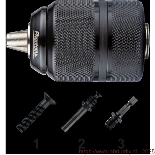 Phantom 81.181 snelspanboorhouder in metalen uitvoering 2-13 mm 3/8 inch-24 UNF - A40525911 - afbeelding 1