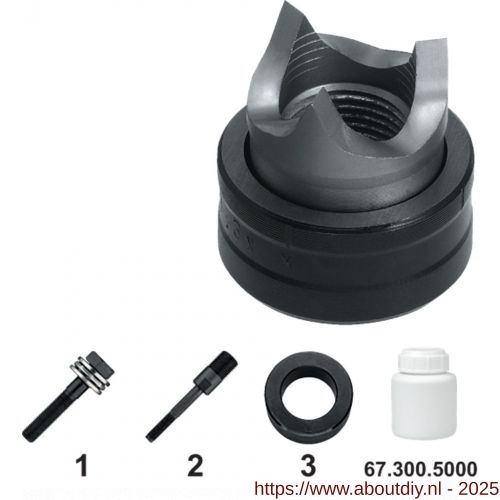 Phantom 67.130 gatenpons met 3-voudig splijtstempel voor hand- en hydraulisch gebruik roestvaststaal exclusief bout 28‚3 mm - A40500666 - afbeelding 1